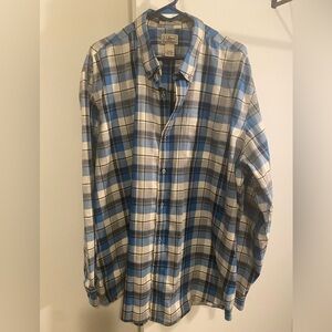 L.L. Bean Blue and White Plaid Casual Shirt